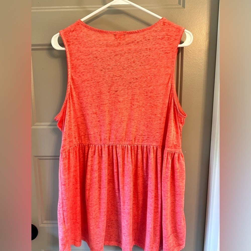 XL true craft orange criss cross strappy flowy y2k boho tank top shirt - Picture 3 of 3